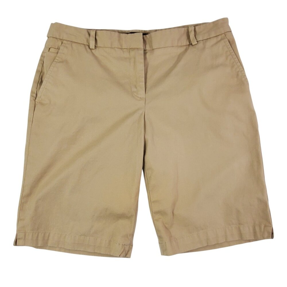 Talbots Petite Flat Front Shorts Women’s Khaki Casual Chinos - Size 4P - Picture 8 of 9